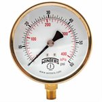 100 SERIES GAUGE STEEL 3.5'' 0-60 PSI / KPA 1 / 4'' NPT LM BR SOCKET