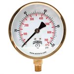 100 SERIES GAUGE STEEL 3.5'' 0-100 PSI / KPA 1 / 4'' NPT LM BR SOCKET