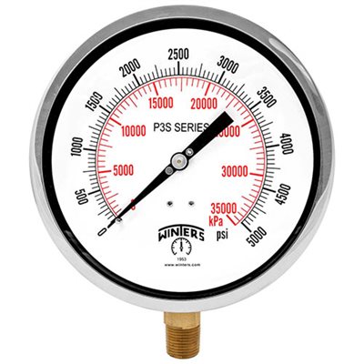 300 SERIES GAUGE ALUM 10'' 0-100 PSI / KPA 1 / 4'' NPT LBM BR SOCKET
