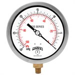 300 SERIES GAUGE ALUM  4.5'' 0-30'' VAC / KPA 1 / 4'' NPT LM BR SOCKET