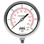 300 SERIES GAUGE ALUM  4.5'' 0-30 PSI / KPA 1 / 4'' NPT LM 316LSS SOCKET