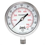 300 SERIES GAUGE ALUM  4.5'' 0-1000 PSI / KPA 1 / 2'' NPT LM 316LSS SOCKET