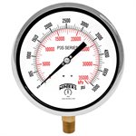 300 SERIES GAUGE ALUM  6'' 0-5000 PSI / KPA 1 / 2'' NPT LM BR SOCKET