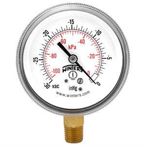90 SERIES GAUGE STEEL 1.5'' 0-15 PSI / KPA 1 / 8'' NPT LM BR SOCKET