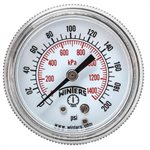 90 SERIES GAUGE STEEL 2'' 0-200 PSI / KPA 1 / 8'' NPT CBM BR SOCKET