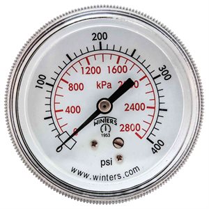 90 SERIES GAUGE STEEL 2.5'' 0-400 PSI / KPA 1 / 4'' NPT CBM BR SOCKET