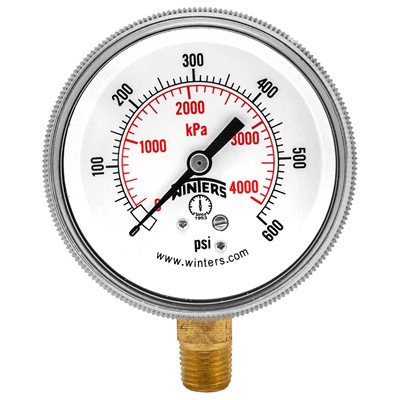 90 SERIES GAUGE STEEL 2.5'' 0-600 PSI / KPA 1 / 4'' NPT LM BR SOCKET