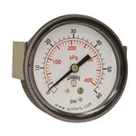 90 SERIES PANEL MOUNTED GAUGE STEEL 2.5'' 0-60 PSI / KPA 1 / 4'' NPT CBM BR SOCKET