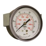 90 SERIES PANEL MOUNTED GAUGE STEEL 2.5'' 0-100 PSI / KPA 1 / 4'' NPT CBM BR SOCKET