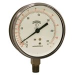 AMMONIA GAUGE STEEL 4'' 30''-0-300 PSI 1 / 4'' NPT LM STEEL