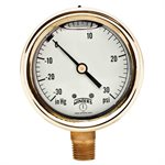 FORGED BRASS CASE GAUGE BRASS 2.5'' 30''-0-30 PSI 1 / 4'' NPT LM BR SOCKET