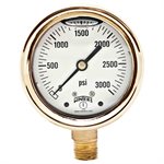 FORGED BRASS CASE GAUGE BRASS 2.5'' 0-3000 PSI 1 / 4'' NPT LM BR SOCKET