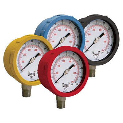 COLOUR CODED GAUGE BR 4'' 0 / 1500 PSI / KPA 1 / 2'' NPT BOTTOM