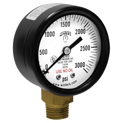 2" COMP. GAS GAUGE, 0-160 PSI, 1 / 4" NPT BOTTOM
