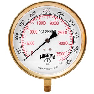 CONTR GAUGE 4.5" 0-5000 PSI / KPA 1 / 4" BTM