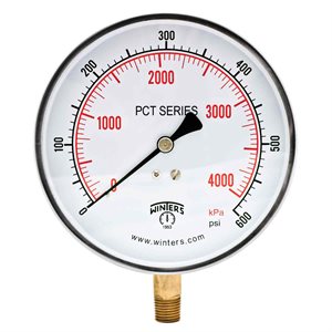 CONTR GAUGE 4.5" 0-600 PSI / KPA 1 / 4" BTM
