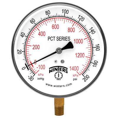 CONTR GAUGE 4.5" 30-0-200 PSI / KPA 1 / 4 BM