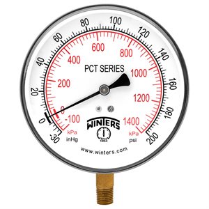CONTR GAUGE 4.5" 30-0-200 PSI / KPA 1 / 4 BM
