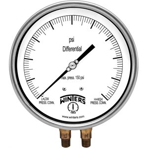 6" BRASS DIFFERENTIAL 0 / 100 PSI 1 / 4" NPT