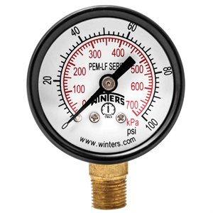 PEM-LF SERIES (LEAD-FREE) 1.5'' 0 / 100 PSI / KPA 1 / 8'' NPT LM
