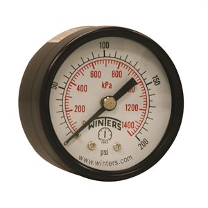 ECONOMY 2" 0-200 PSI / KPA 1 / 4" NPT BACK