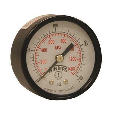 2" x 1 / 8" NPT BACK 0-200 PSI / KPA