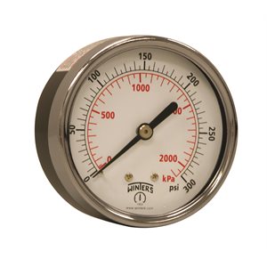 2.5" DIAL ECONO 1 / 4 BCK 0-300 PSI / KPA