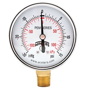 ECONOMY 2.5" 30"-0-15 PSI / KPA 1 / 4" BTM