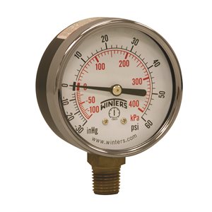 ECONOMY 2.5" 30"-0-60 PSI / KPA 1 / 4" BTM