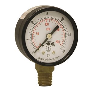 ECONOMY 2" 0-30 PSI / KPA 1 / 4" NPT BOTTOM