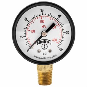 ECONOMY 2" 0-60 PSI / KPA 1 / 4" NPT BOTTOM