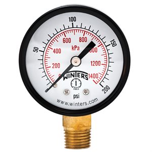 ECONOMY 2'' 0-200 PSI / KPA 1 / 4'' NPT BOTTOM