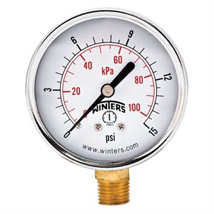 ECONOMY 2.5'' 0-15 PSI / KPA 1 / 4'' NPT BTM