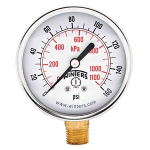 ECONOMY 2.5" 0-160 PSI / KPA 1 / 4" NPT BTM