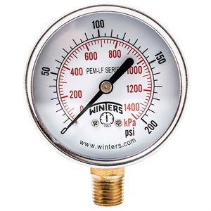 PEM-LF SERIES (LEAD-FREE) 2.5'' 0 / 200 PSI / KPA 1 / 4'' NPT LM