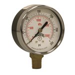 ECONOMY 2.5'' 0-300 PSI / KPA 1 / 4'' NPT BTM