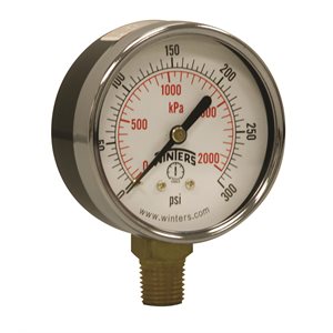ECONOMY 2.5'' 0-300 PSI / KPA 1 / 4'' NPT BTM