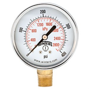 ECONOMY 2.5'' 0-400 PSI / KPA 1 / 4'' NPT BTM