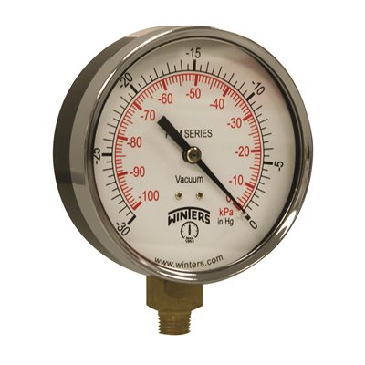 ECONOMY 4" 0-30" VACUUM 1 / 4" NPT BOTTOM