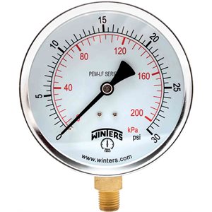 PEM-LF SERIES (LEAD-FREE) 4'' 0 / 30 PSI / KPA 1 / 4'' NPT LM