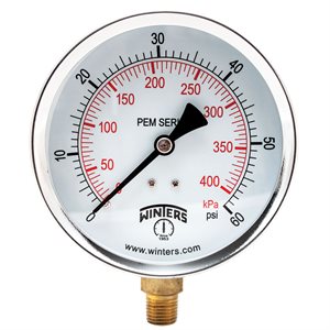 ECONOMY 4" 0-60 PSI / KPA 1 / 4" NPT BOTTOM