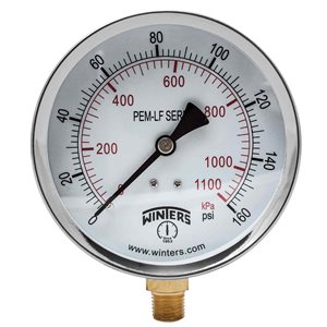 PEM-LF SERIES (LEAD-FREE) 4'' 0 / 160 PSI / KPA 1 / 4'' NPT LM