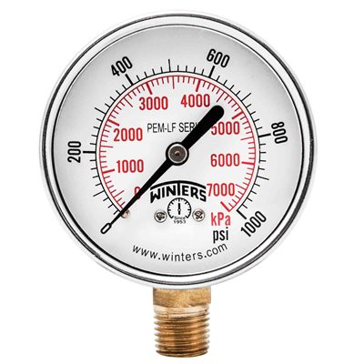 PEM-LF SERIES (LEAD-FREE) 2.5'' 0 / 1000 PSI / KPA 1 / 4'' NPT LM