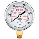 ECONOMY 2.5'' 0-1000 PSI / KPA 1 / 4'' NPT BTM
