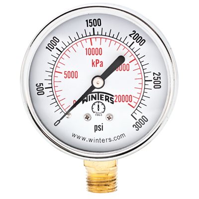 ECONOMY 2.5'' 0-3000 PSI / KPA 1 / 4'' NPT BTM