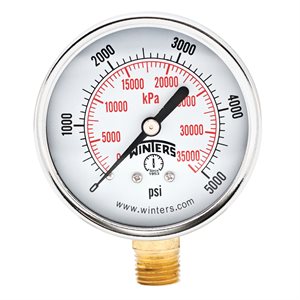 ECONOMY 2.5'' 0-5000 PSI / KPA 1 / 4'' NPT BTM