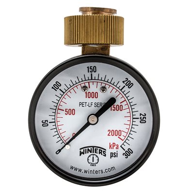 PETW-LF SERIES (LEAD-FREE) WATER TEST, 2.5'' 0 / 300 PSI / KPA 3 / 4'' SWIVEL