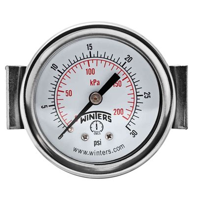 2" DIAL 0-30 PSI / KPA 1 / 4" NPT BACK