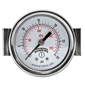 2" DIAL 0-30 PSI / KPA 1 / 4" NPT BACK