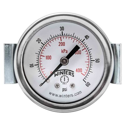 2" DIAL X 1 / 8" BCK 0-60 PSI / KPA